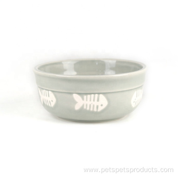 Custom Logo Cute Pet Feeding Bowl Fish Pictured